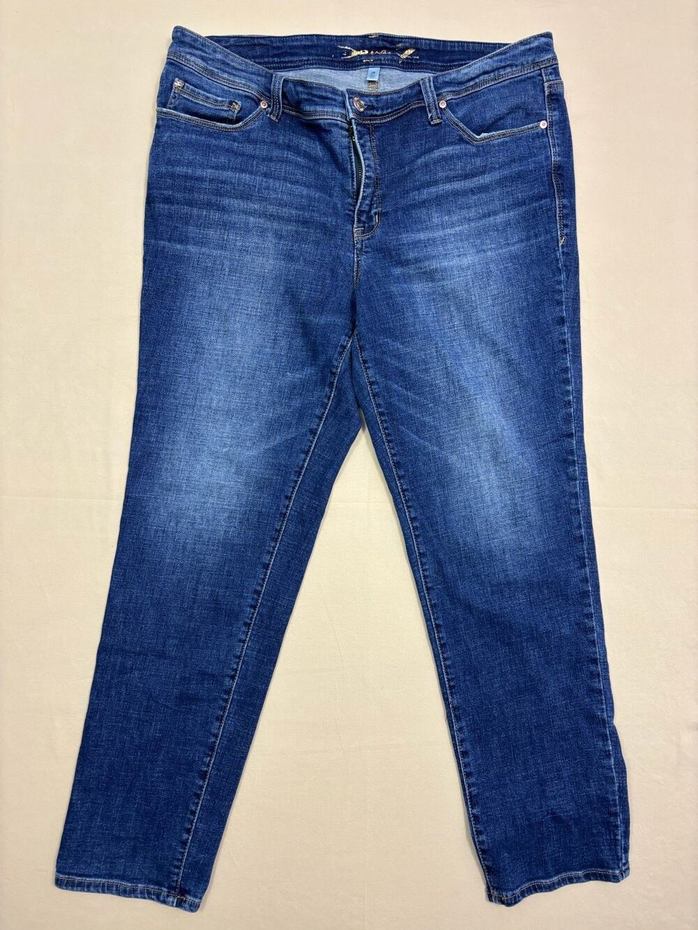 7 Seven Straight Leg Stretch Dark Denim Blue Jeans Womens Size 18 #109890